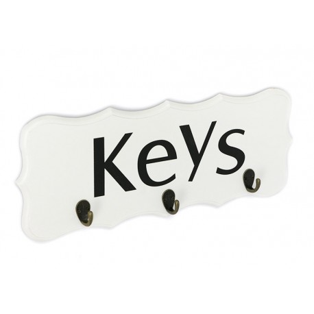 WIESZAK NA KLUCZE KEYS ŚCIENNY BIAŁY 40x17cm DREWNIANY DO PRZEDPOKOJU