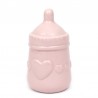 SKARBONKA CERAMICZNA RÓŻOWA BUTELKA h-13cm