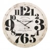 ZEGAR DREWNIANY BIAŁY CZARNY 58cm RETRO