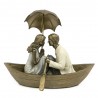 FIGURKA PARA W ŁÓDCE BRĄZOWA ZŁOTA 17cm