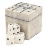 KOŚCI DO GRY BEŻOWE 4szt W PUDEŁKU 8x8x8cm